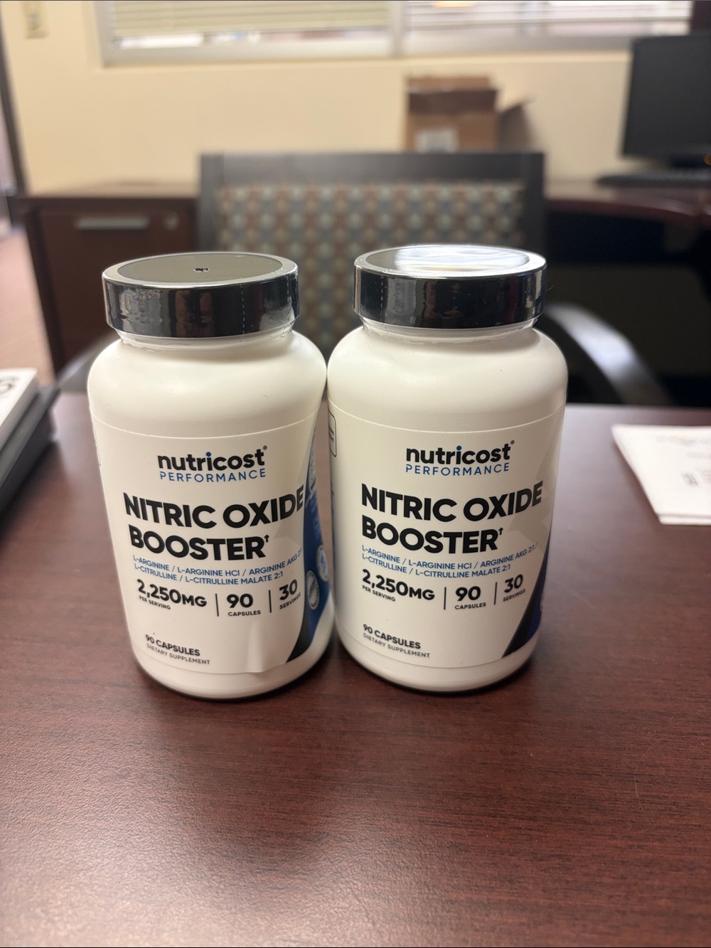 Nutricost Performance Nitric Oxide Booster - White Bottle, 90 Capsules